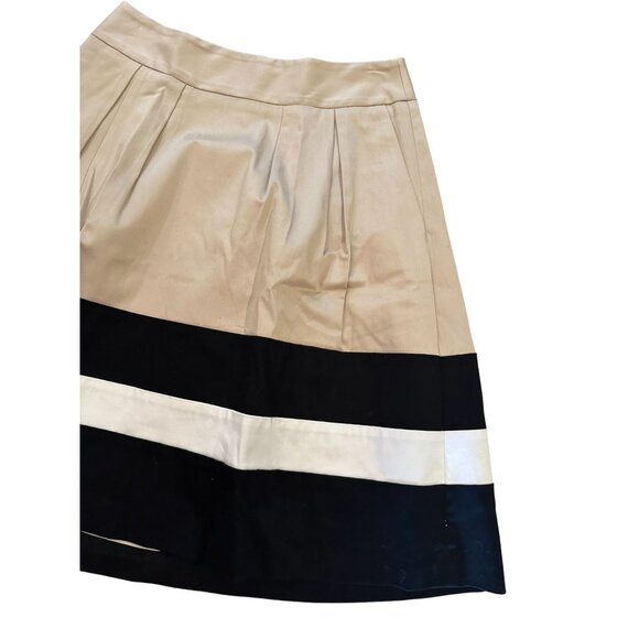 WHITE HOUSE BLACK MARKET WHBM Tan Black A Line Skirt Size 0 - Picture 6 of 7